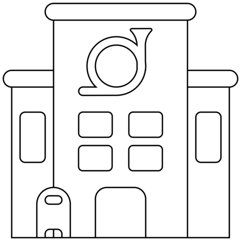 Post Office Emoji Coloring Page